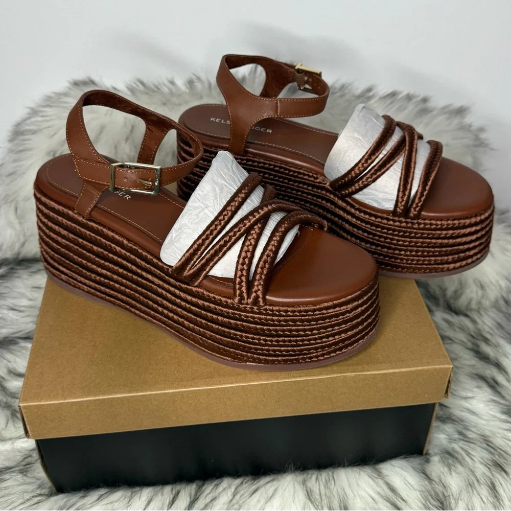 Kelsi Dagger NIB Mend Platform Sandal in Peanut - Picture 4 of 11